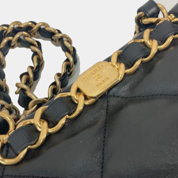 Pre Owned Chanel Chain Bag Quilted Matelasse Small Shopping Cc Coco Mark Shoulder Lambskin Black