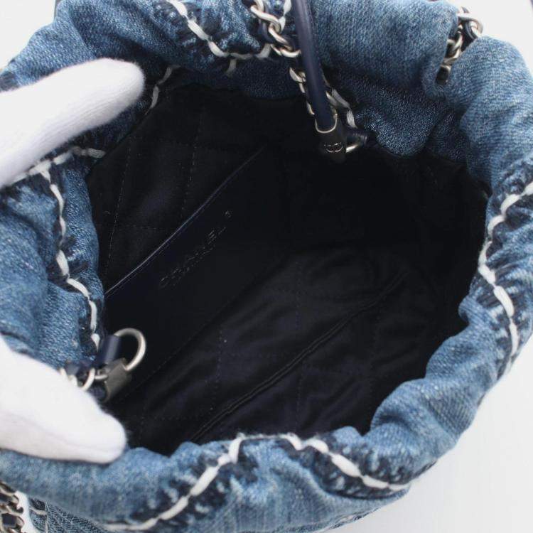 Pre Owned Chanel 22 Mini Shoulder Bag Denim Blue