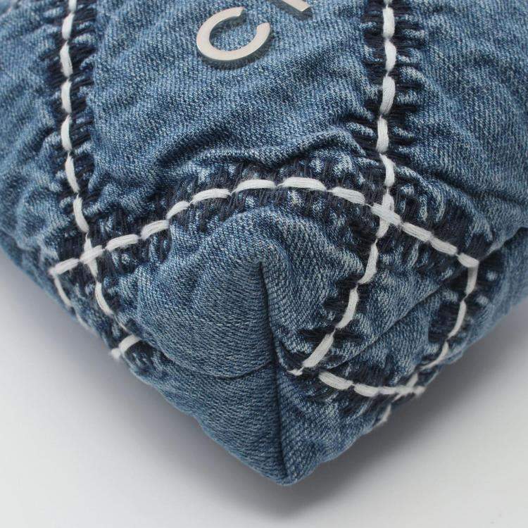 Pre Owned Chanel 22 Mini Shoulder Bag Denim Blue