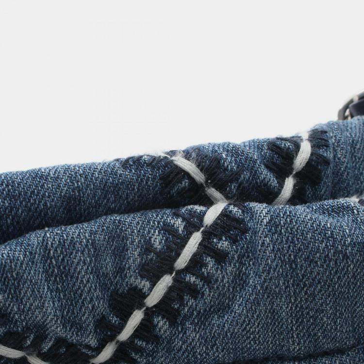 Pre Owned Chanel 22 Mini Shoulder Bag Denim Blue