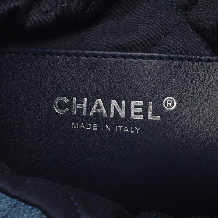 Pre Owned Chanel 22 Mini Shoulder Bag Denim Blue