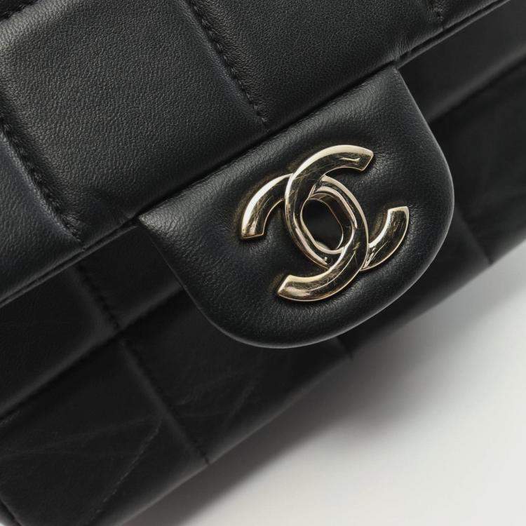 مملوكة مسبقًا Chanel Chocolate Bar Mini Flap Shoulder Bag Lambskin (Sheepskin) Black