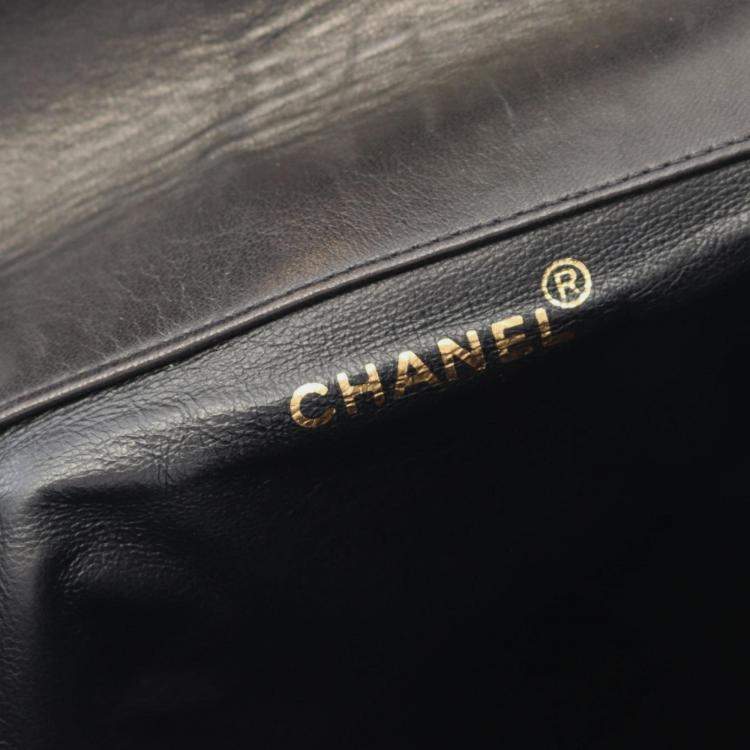 Pre Owned Chanel Matelasse Backpack Lambskin (Sheepskin) Black