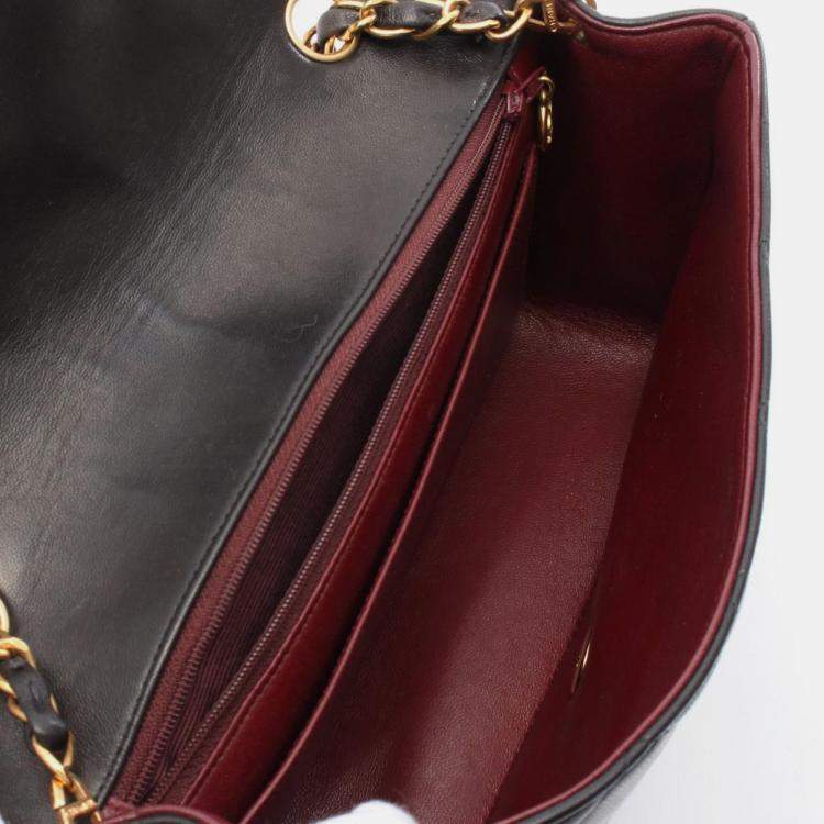 مملوكة مسبقًا Chanel Matelasse Diana Flap Shoulder Bag Lambskin (Sheepskin) Black