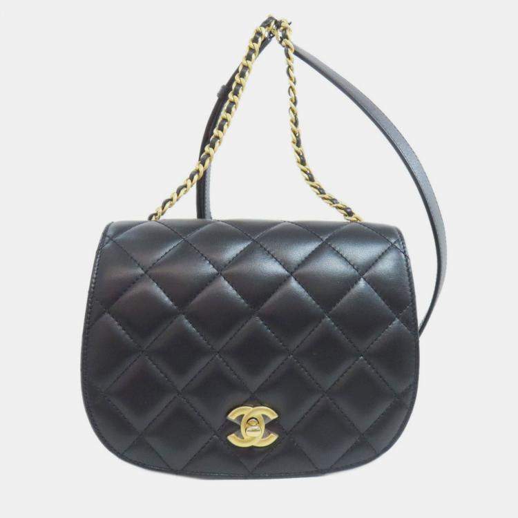 Pre Owned Chanel Matelasse Chain Shoulder Bag Lambskin