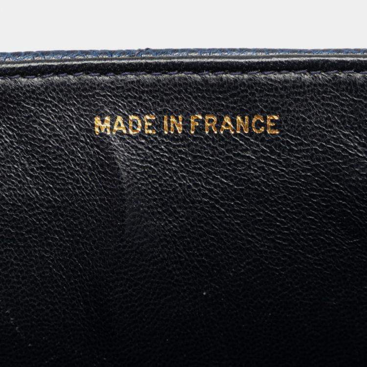 مملوكة مسبقًا Chanel Coco Mark Bias Stitch Chain Shoulder Bag In Navy Caviar Leather