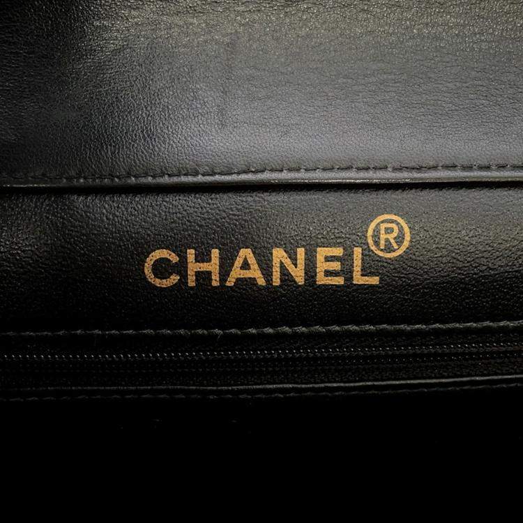 Pre Owned Chanel Chain Shoulder Bag Matelasse Double-Face Lambskin Black