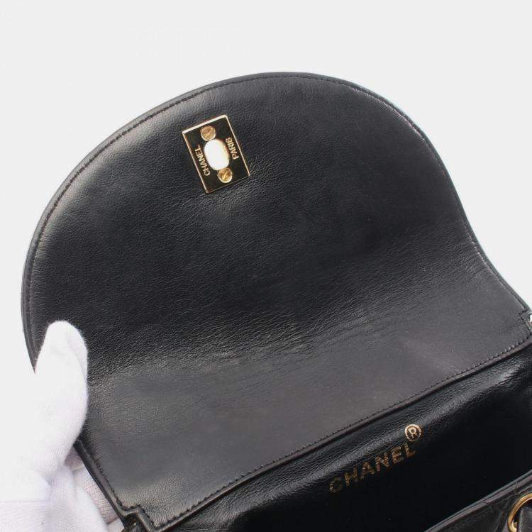 Pre Owned Chanel Matelasse Backpack Lambskin (Sheepskin) Black