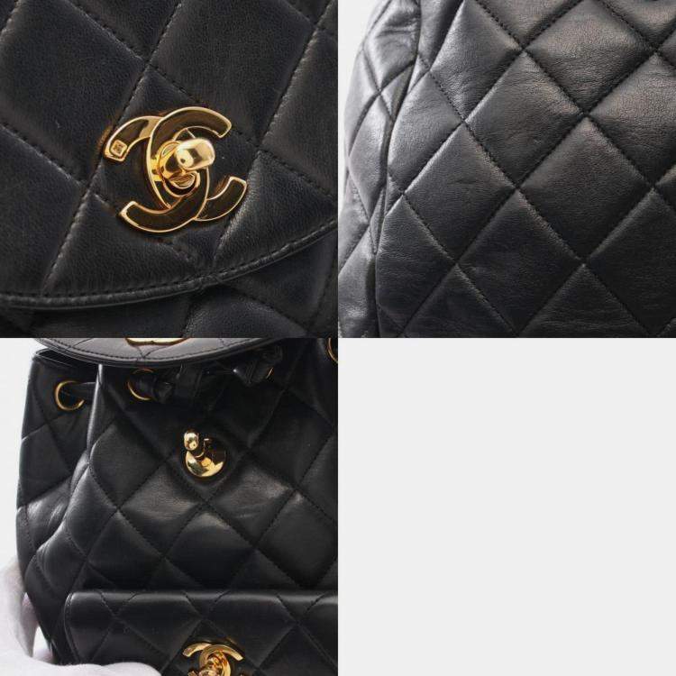 Pre Owned Chanel Matelasse Backpack Lambskin (Sheepskin) Black