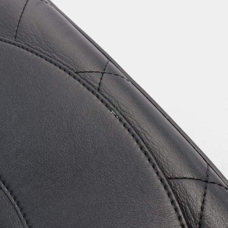 Pre Owned Chanel Matelasse Tote Bag Leather Black