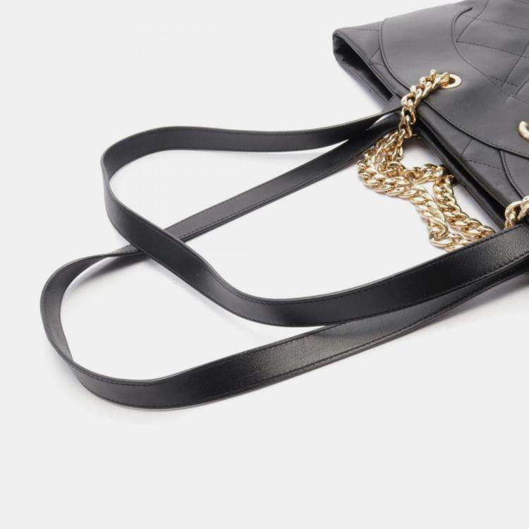 Pre Owned Chanel Matelasse Tote Bag Leather Black