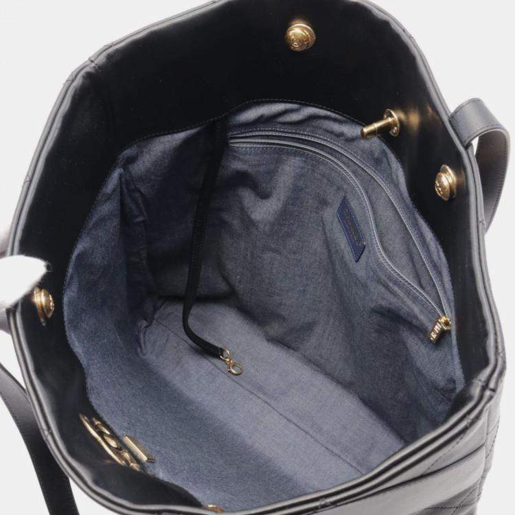 Pre Owned Chanel Matelasse Tote Bag Leather Black