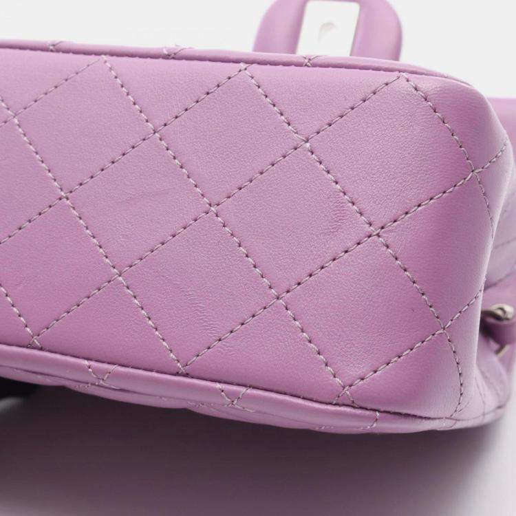 مملوكة مسبقًا Chanel Mini Matelasse Shoulder Bag In Lambskin Leather Purple