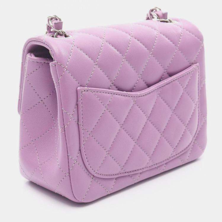 مملوكة مسبقًا Chanel Mini Matelasse Shoulder Bag In Lambskin Leather Purple