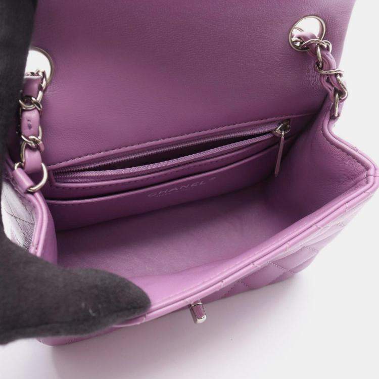 مملوكة مسبقًا Chanel Mini Matelasse Shoulder Bag In Lambskin Leather Purple