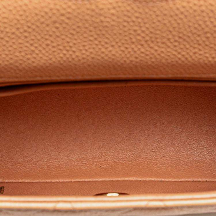 Pre Owned Chanel Mini Matelasse 17 Coco Mark Gold Hardware Chain Shoulder Bag Pink Beige Caviar Skin