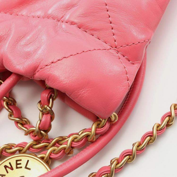 مملوكة مس بقًا Chanel 22 Mini Shoulder Bag Leather Pink