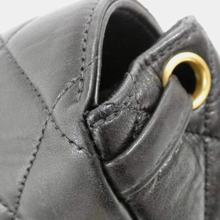 Pre Owned Chanel Leather Black Backpack