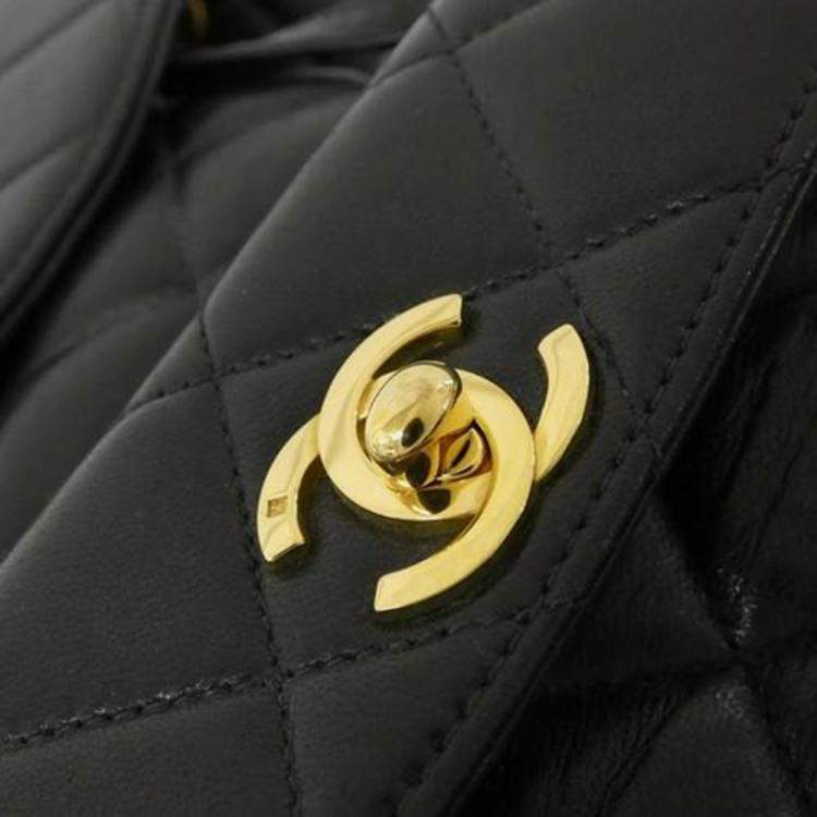 Pre Owned Chanel Leather Black Backpack