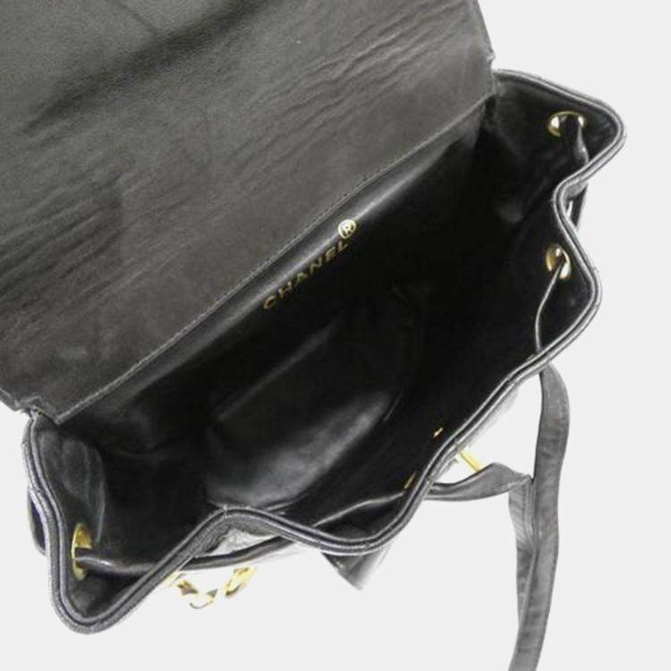 Pre Owned Chanel Leather Black Backpack