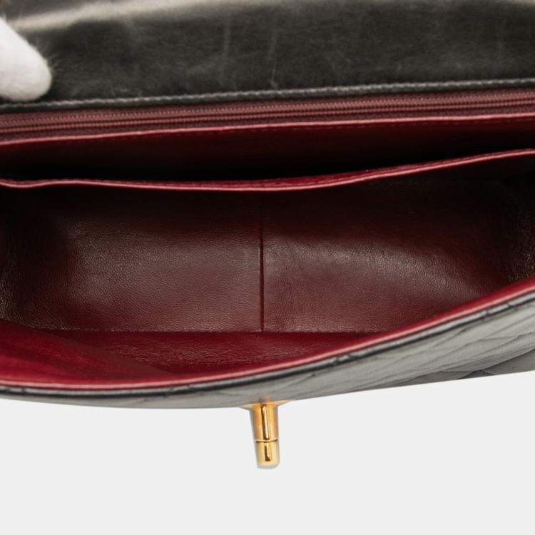 Pre Owned Chanel Black Quilted Lambskin XL Square Flap