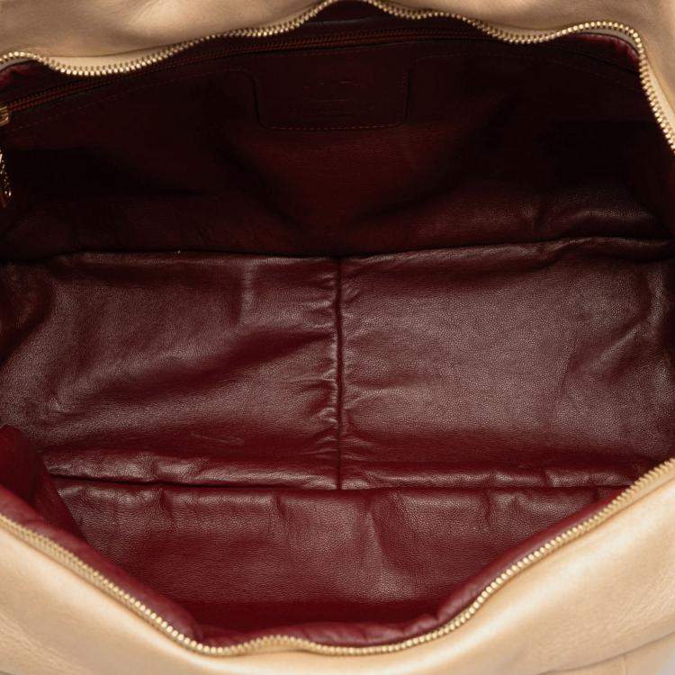 Pre Owned Chanel Beige Quilted Lambskin Coco Cocoon Bowler Bag