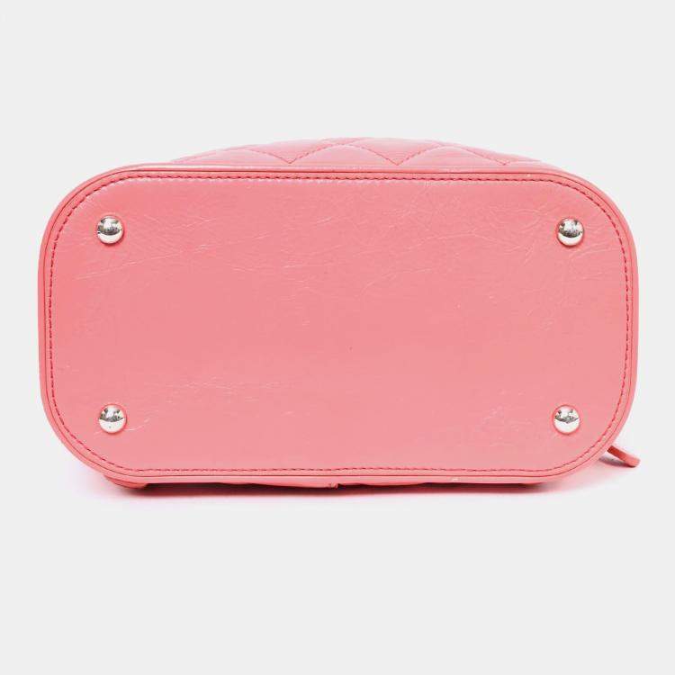 Pre Owned Chanel 2018 Pink Calfskin Leather/PVC 'Aquarium' Backpack