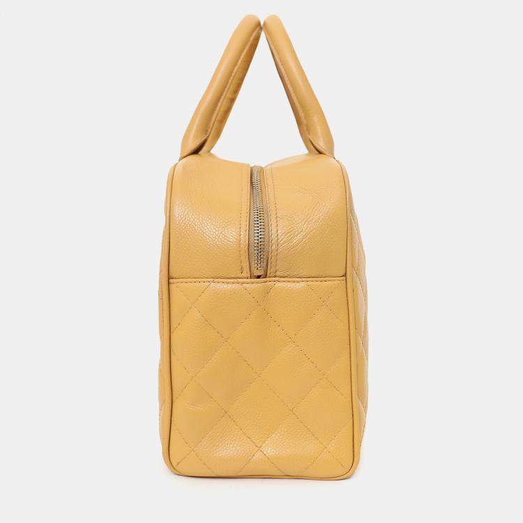 Pre Owned Chanel 2004-05 Beige Caviar Large Bowler Bag