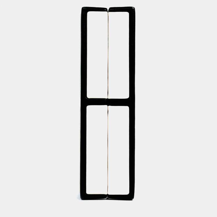 Pre Owned Chanel Black/White Leather No. 5 Perfume Clutch Evening Clutch