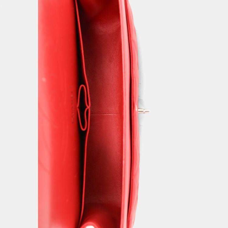 Pre Owned Chanel 2012-13 Red Lambskin Leather Classic Large Double Flap