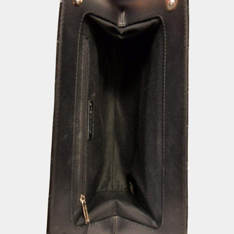 Pre Owned Chanel 2012-13 Black Patent Timeless Frame Clutch