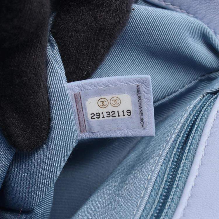 Pre Owned Chanel 19 Blue Quilted Jersey Shoulder Bag