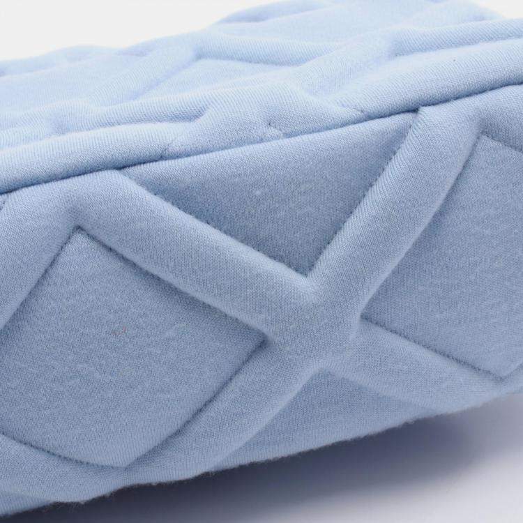 Pre Owned Chanel 19 Blue Quilted Jersey Shoulder Bag