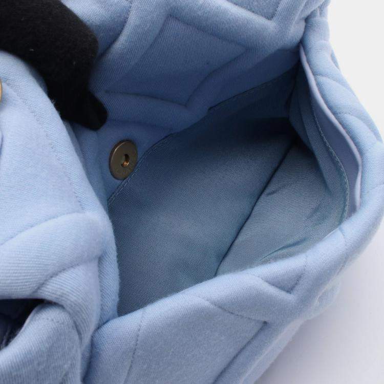 Pre Owned Chanel 19 Blue Quilted Jersey Shoulder Bag