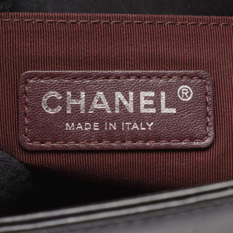 Pre Owned Chanel Boy Small Black Leather Shoulder Bag