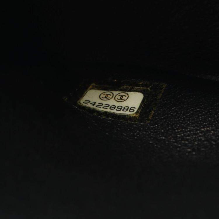 Pre Owned Chanel Classic Single Flap Mini Black Chevron Leather Shoulder Bag