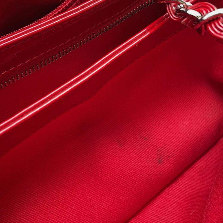 Pre Owned Chanel Mademoiselle Bowling Bag Patent Leather With Coco Mark Chain Shoulder