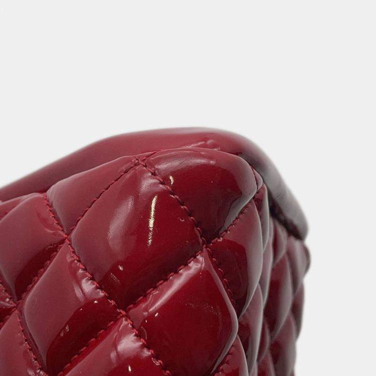 Pre Owned Chanel Mademoiselle Bowling Bag Patent Leather With Coco Mark Chain Shoulder