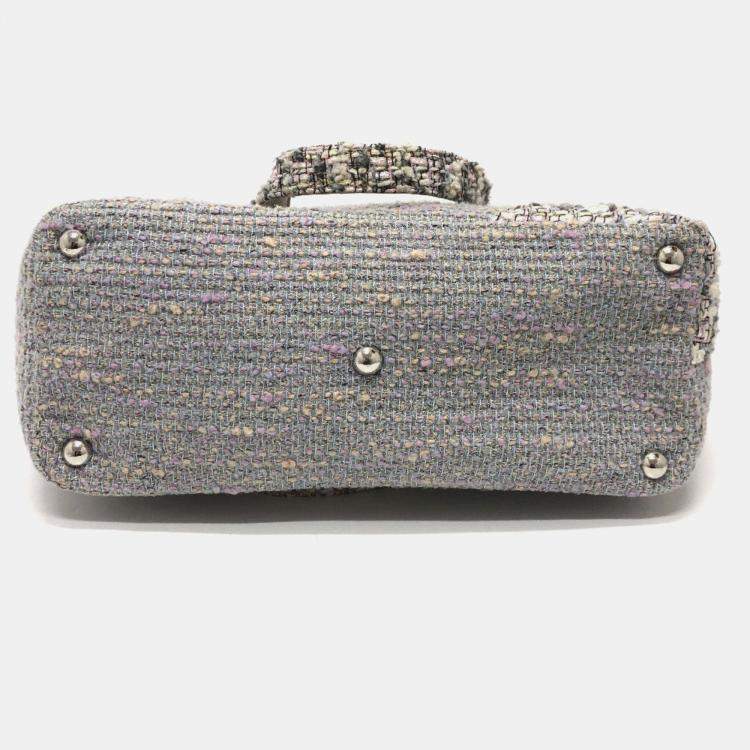 Pre Owned Chanel Cc Coco Mark Cambon Line Large Shoulder Bag/Tote Bag In Tweed Purple