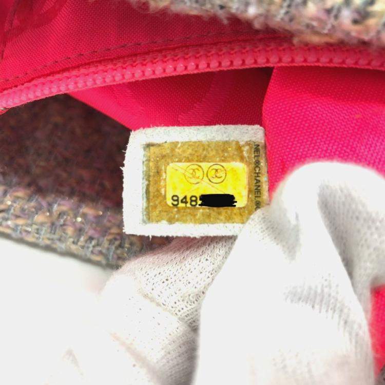 Pre Owned Chanel Cc Coco Mark Cambon Line Large Shoulder Bag/Tote Bag In Tweed Purple