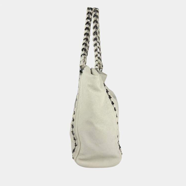 Pre Owned Chanel Shoulder Bag Leather Ivory