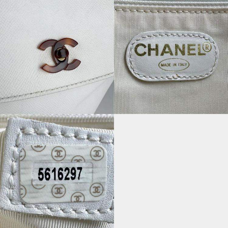 Pre Owned Chanel Backpack In Caviar Skin Leather White