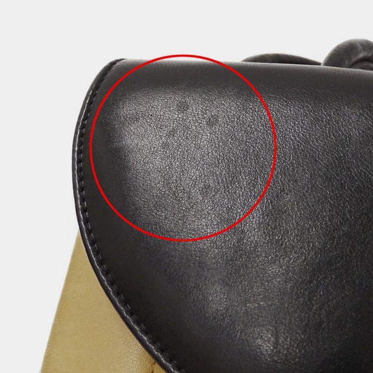 Pre Owned Chanel Mademoiselle Shoulder Bag In Black And Beige Lambskin