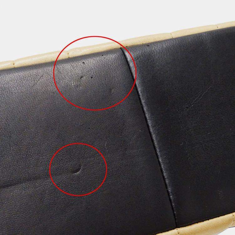 Pre Owned Chanel Mademoiselle Shoulder Bag In Black And Beige Lambskin