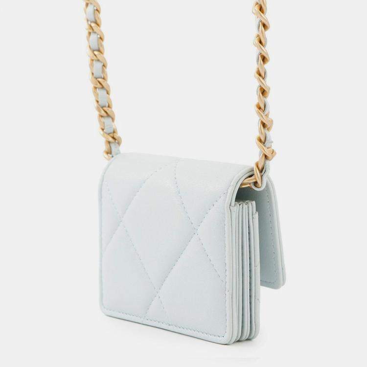 Pre Owned Chanel Chain Wallet 19 Coin Purse Lambskin