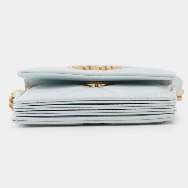 Pre Owned Chanel Chain Wallet 19 Coin Purse Lambskin