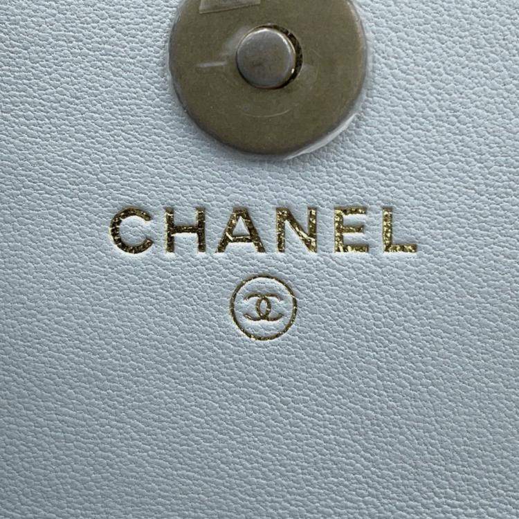 Pre Owned Chanel Chain Wallet 19 Coin Purse Lambskin