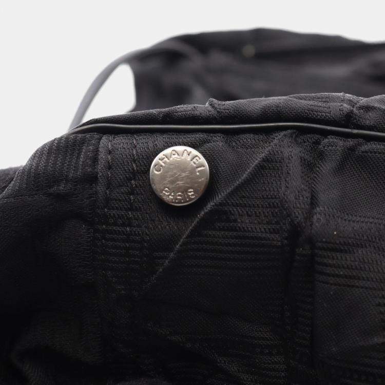 Pre Owned Chanel New Travel Line Tote Bag Nylon Black