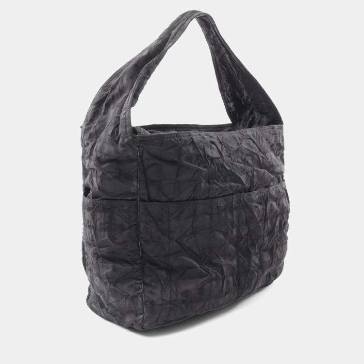 Pre Owned Chanel New Travel Line Tote Bag Nylon Black