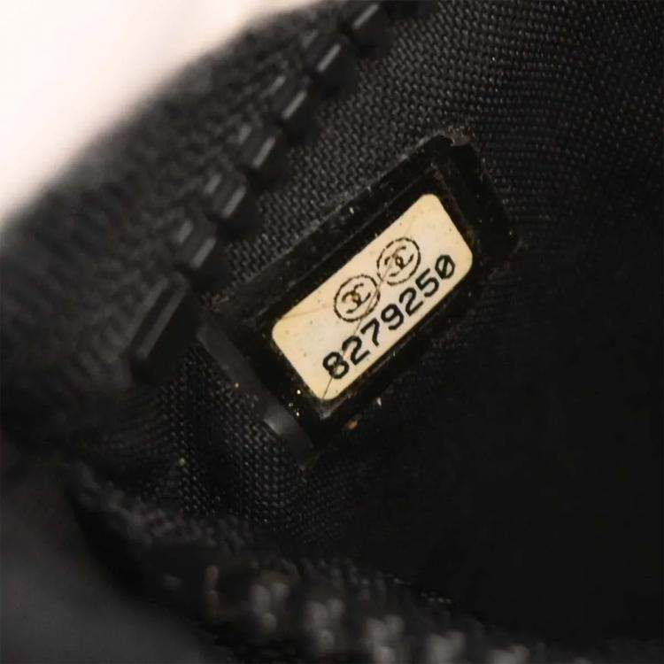 Pre Owned Chanel Black White Travel Line Crossbody Bag